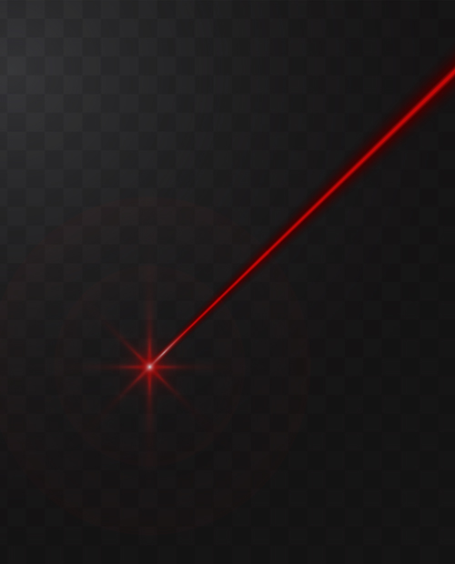 Abstract red laser beam. Vector