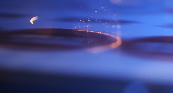 Precision laser cutting in action.